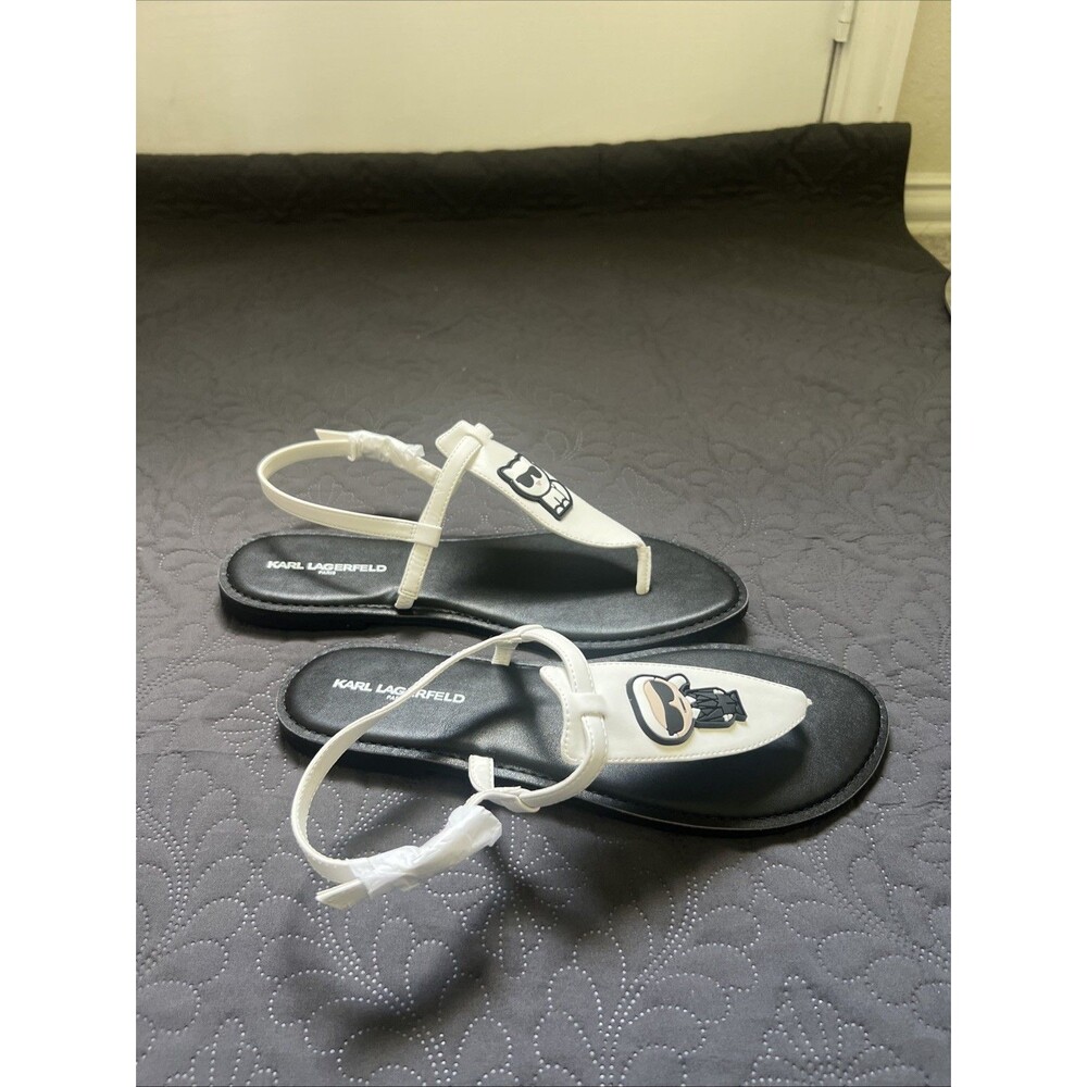 Karl Lagerfeld Paris Women’s Sandals US 11M EUR 42 UK 8.5Black/White NWOB Summer - Picture 6 of 10